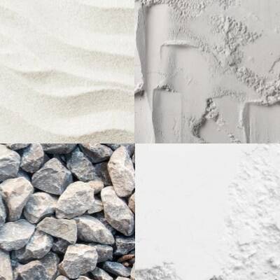 Minerals, Sand, Ready-mix plaster, Gypsum