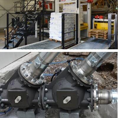 Bag emptying systems with long distance pneumatic transport