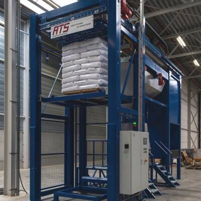 Bag emptying system XL (octabin, big bags, truckloads)