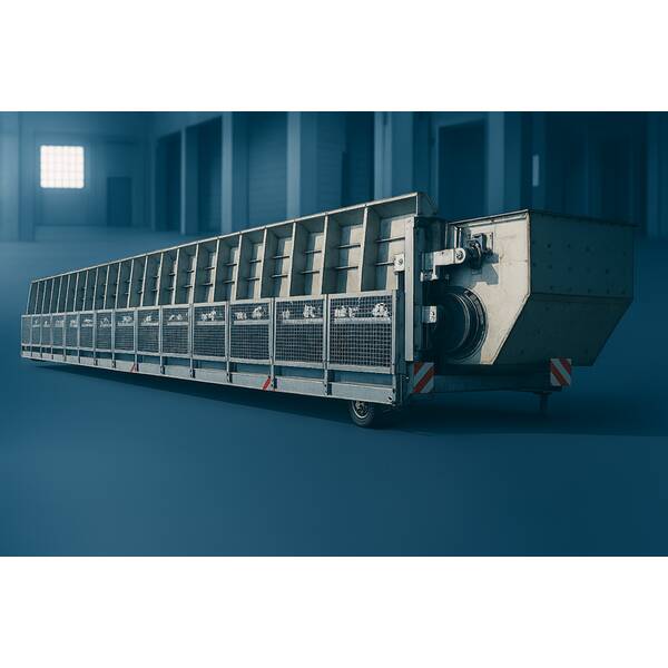 Box feeder, belt widths up to 1800 mm as a standard solution and custom-designed solutions for higher capacities, with center distances up to 22 m as a standard solution and custom-designed solutions for longer center distances