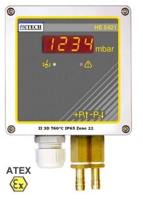 Differential pressure controller for ATEX zone 22 For Dustcontrol and HVAC applications