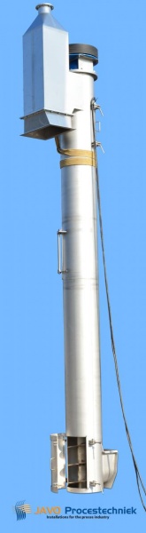 Vertical screw conveyor with capacity 25 T/h 