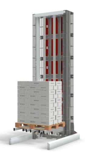 Qimarox has developed a modular pallet lift for weights up to 1500 kg Compact, solid and versatile machine for vertical pallet transport