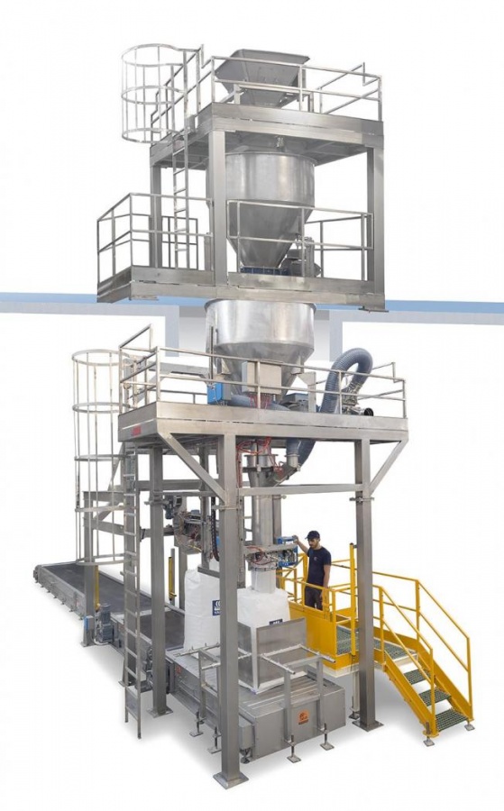 Concetti launch an automatic Fibcs filling & closing station The machine will be operated by one single employee