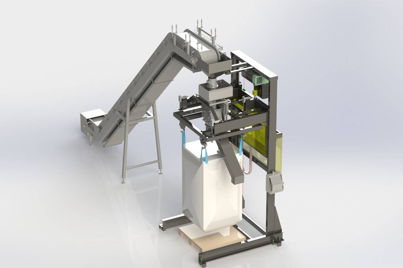 Big-Bag filling unit for handling spiced cookies