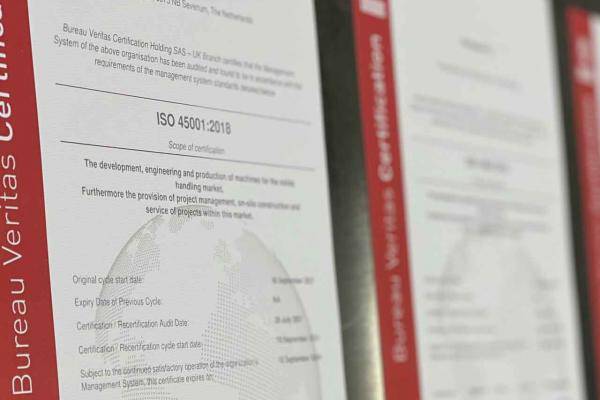 ISO45001 certification for Dinnissen  Dinnissen Process Technology receives new ISO45001 certification in work-related health and safety.  ISO 45001 replaces the former OHSAS 18001 certification