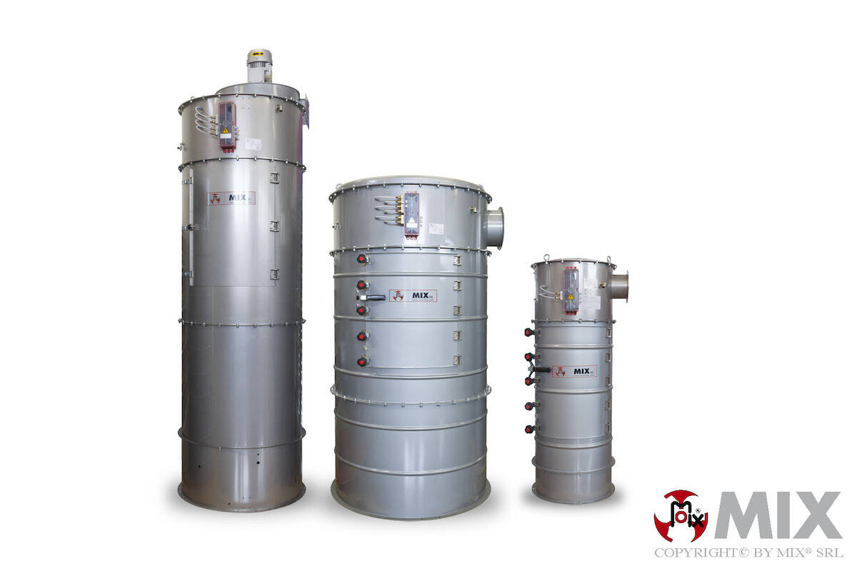 Bag Filters and Cartridge Filters for Food Applications Dust collectors equipped with bag or cartridge filters, complete with EC1935/2004 Declaration of Conformity for food applications.