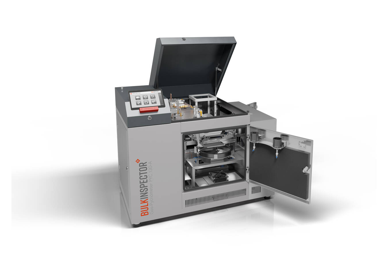 Bulkinspector by Siebtechnik TEMA ensures process safety Fully automatic gas pycnometer measures volume and mass of a bulk solids sample with highest precision for trouble-free production.