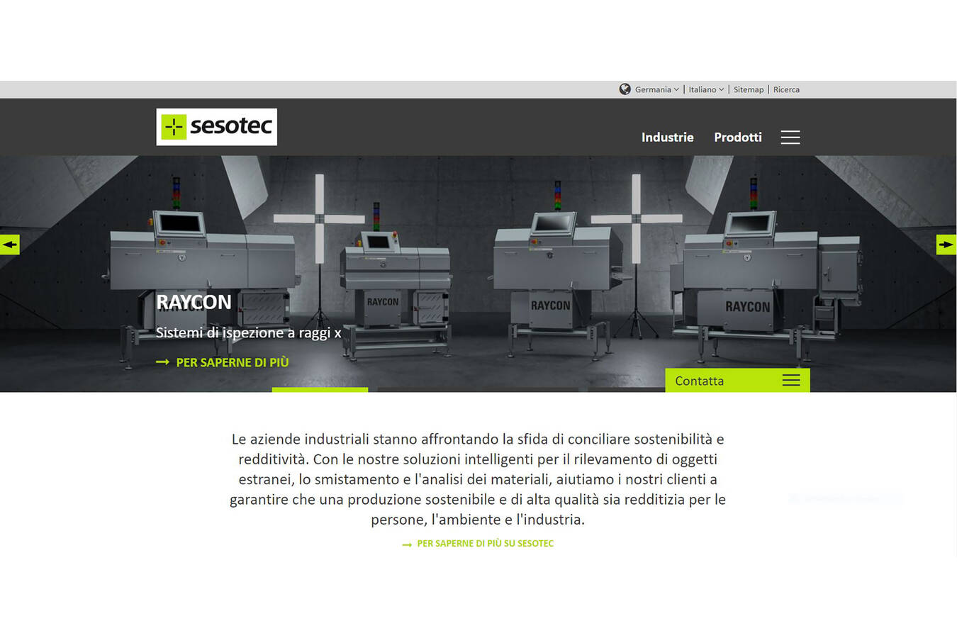 Fantastico: Sesotec’s website now also in Italian 