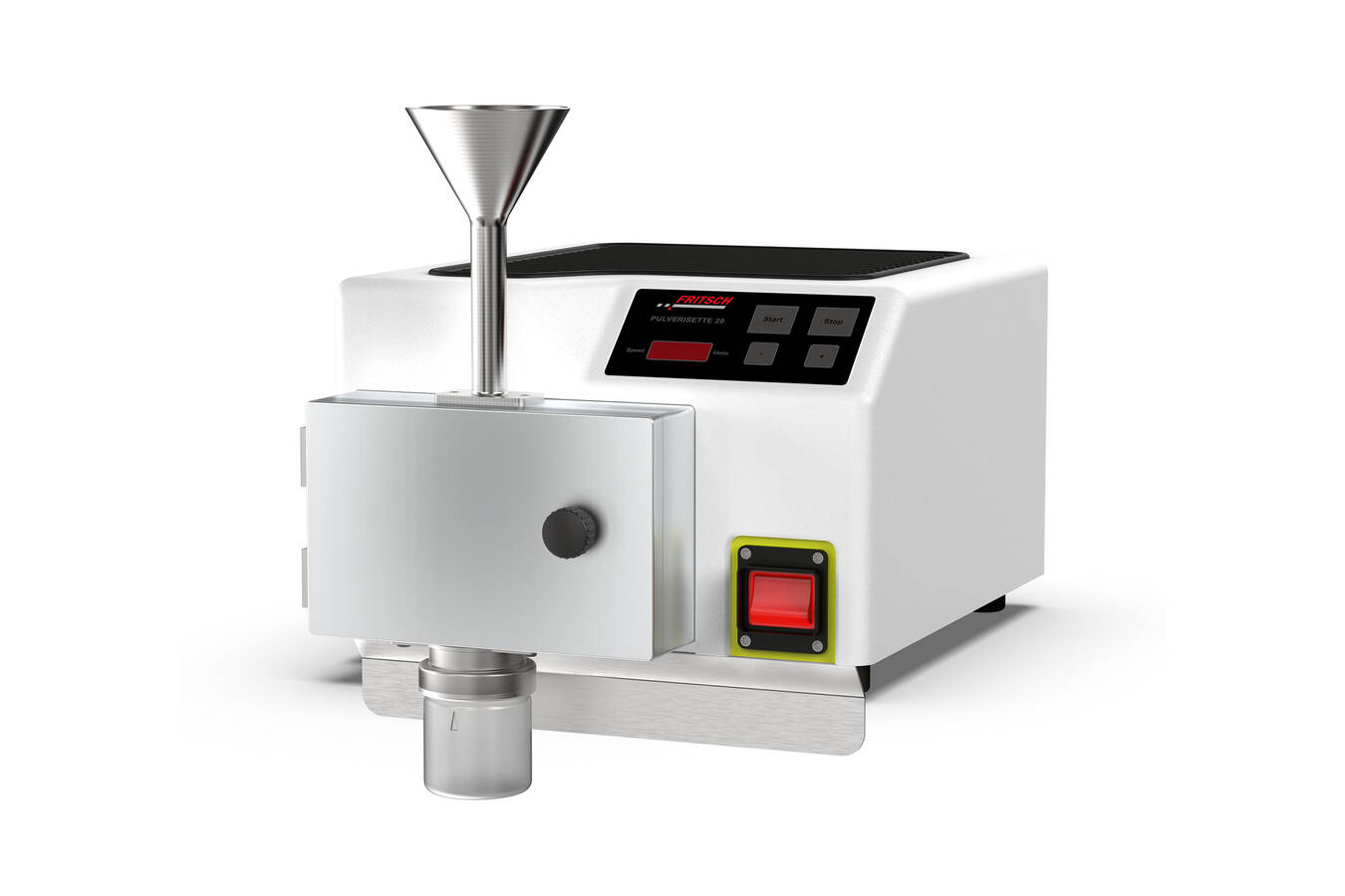 The small professional grinder for versatile use The FRITSCH Mini Cutting Mill PULVERISETTE 29 is the ideal laboratory mill if you regularly grind small sample quantities of materials such as grain, seeds or even plastics and other materials with a low specific density.