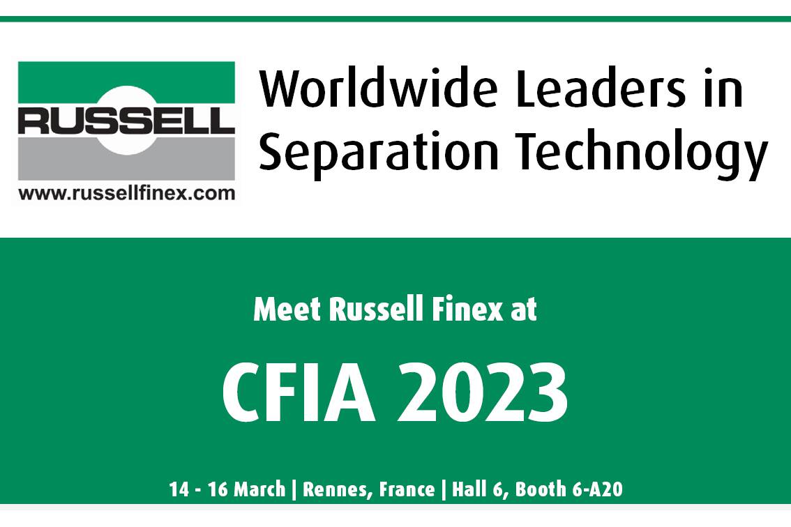 Meet Russell Finex at CFIA 2023 Russell Finex is proud to announce its participation at CFIA Rennes 2023
