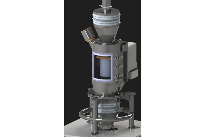 Measuring device for automated determination of bulk density Monitoring bulk density in the comminution process, but also in granulation and filling processes, poses major challenges for customers worldwide, especially when bulk density measurement becomes necessary on a quasi-continuous basis.