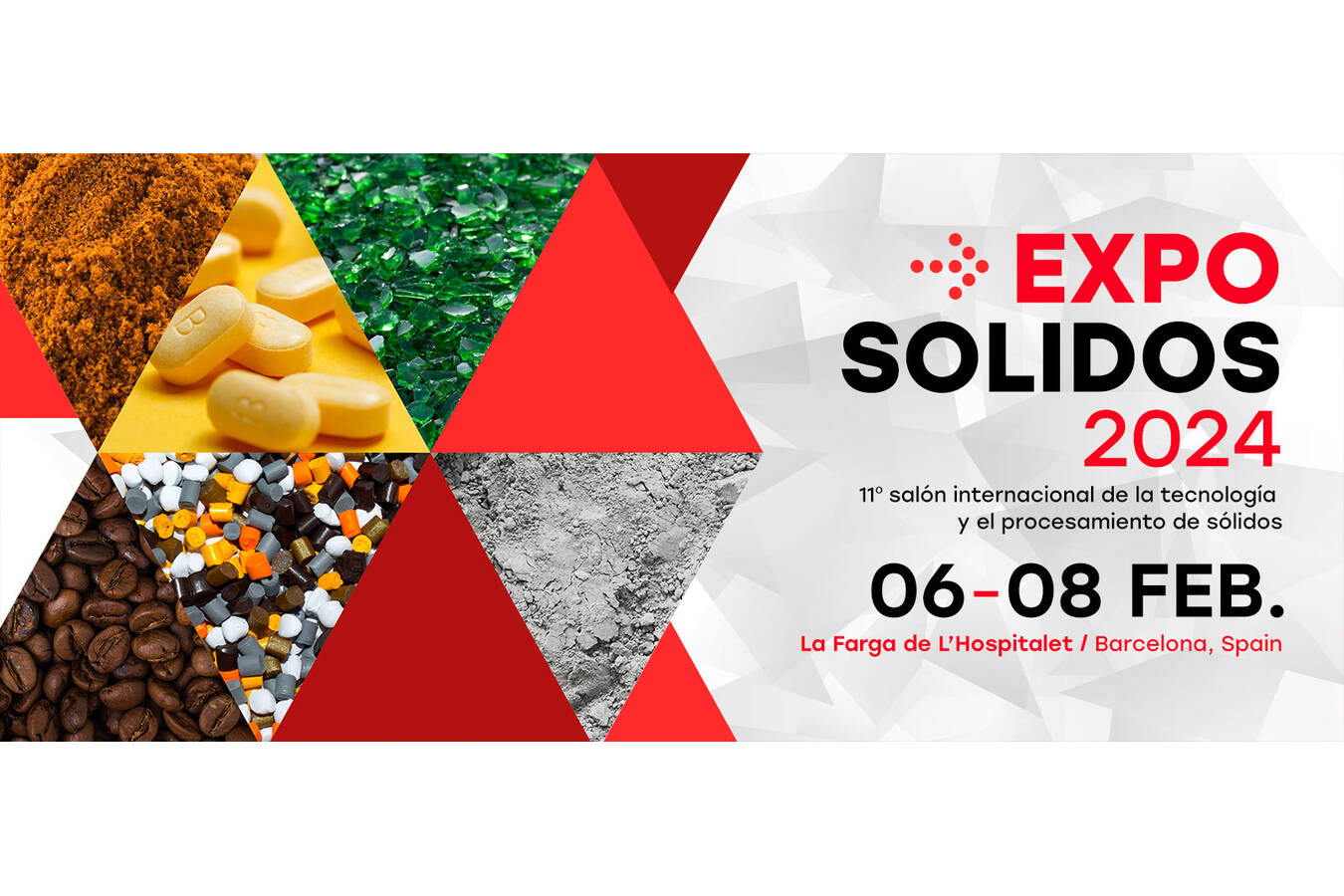 Exposolidos, Polusolidos and Expofluidos 2024  The most important event in Southern Europe on industrial process technology will be held on 6th, 7th and 8th of February 2024 at La Farga de L’Hospitalet, Barcelona. 
