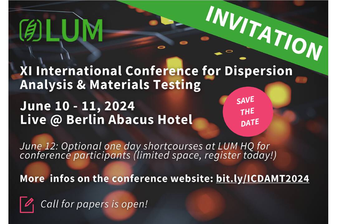 International conference 2024 - Call for Papers International Conference for Dispersion Analysis & Materials Testing
2024 – Call for Papers