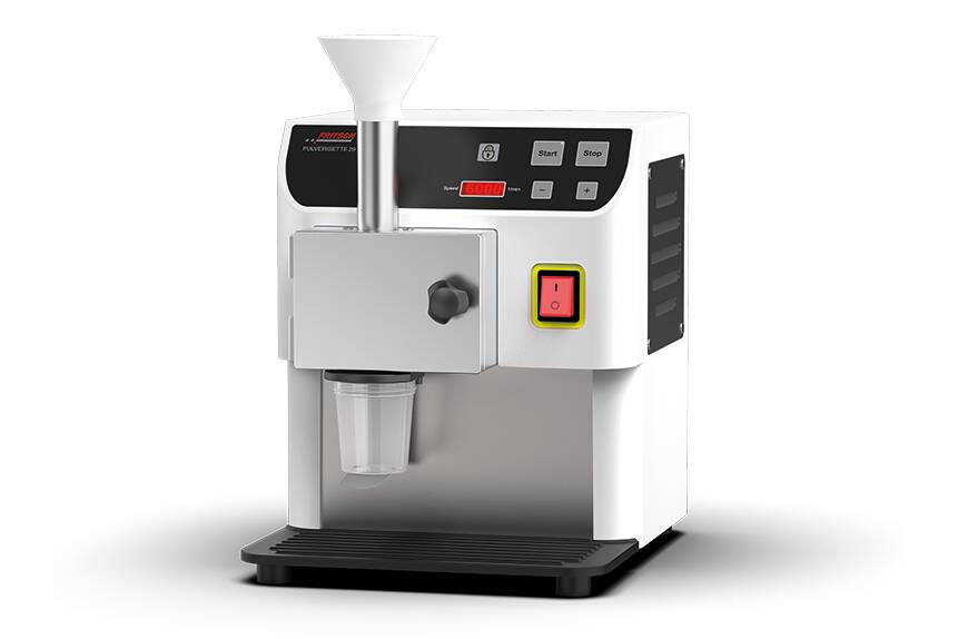 New small professional grinder for versatile use The FRITSCH Mini Cutting Mill PULVERISETTE 29 is the ideal laboratory mill if you regularly grind small sample quantities of materials such as grain, seeds or even plastics and other materials with a low specific density.