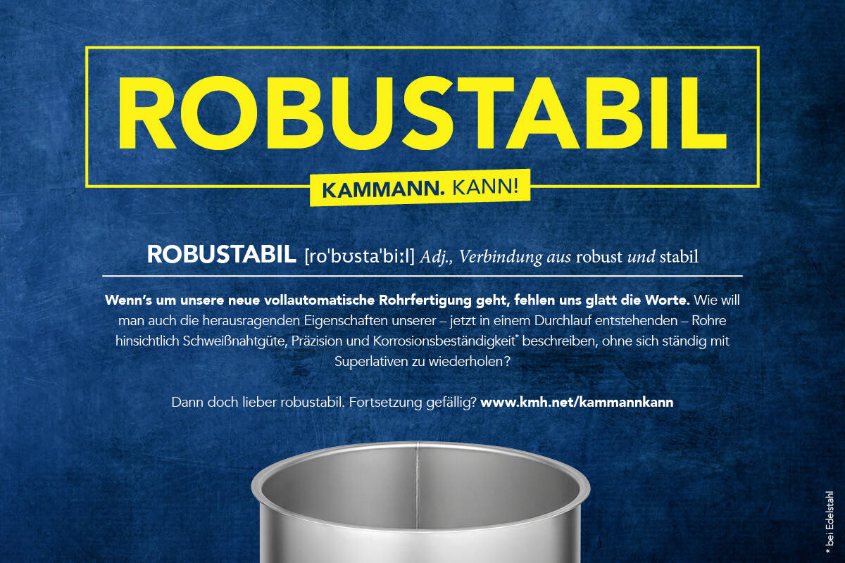 Fully automatic production of tubes at Kammann Fully automatic production of tubes from plate material by round bending, longitudinal seam welding and flanging in a single process