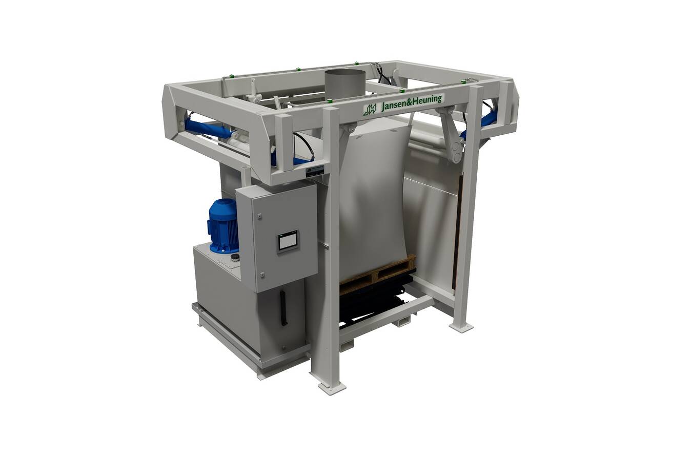 Fully Automatic Bigbag Crusher: Consistent FIBC Conditioning Based on the success of previous models, Jansen&Heuning now offers a fully automatic bigbag crusher — the most efficient way to condition bigbags.