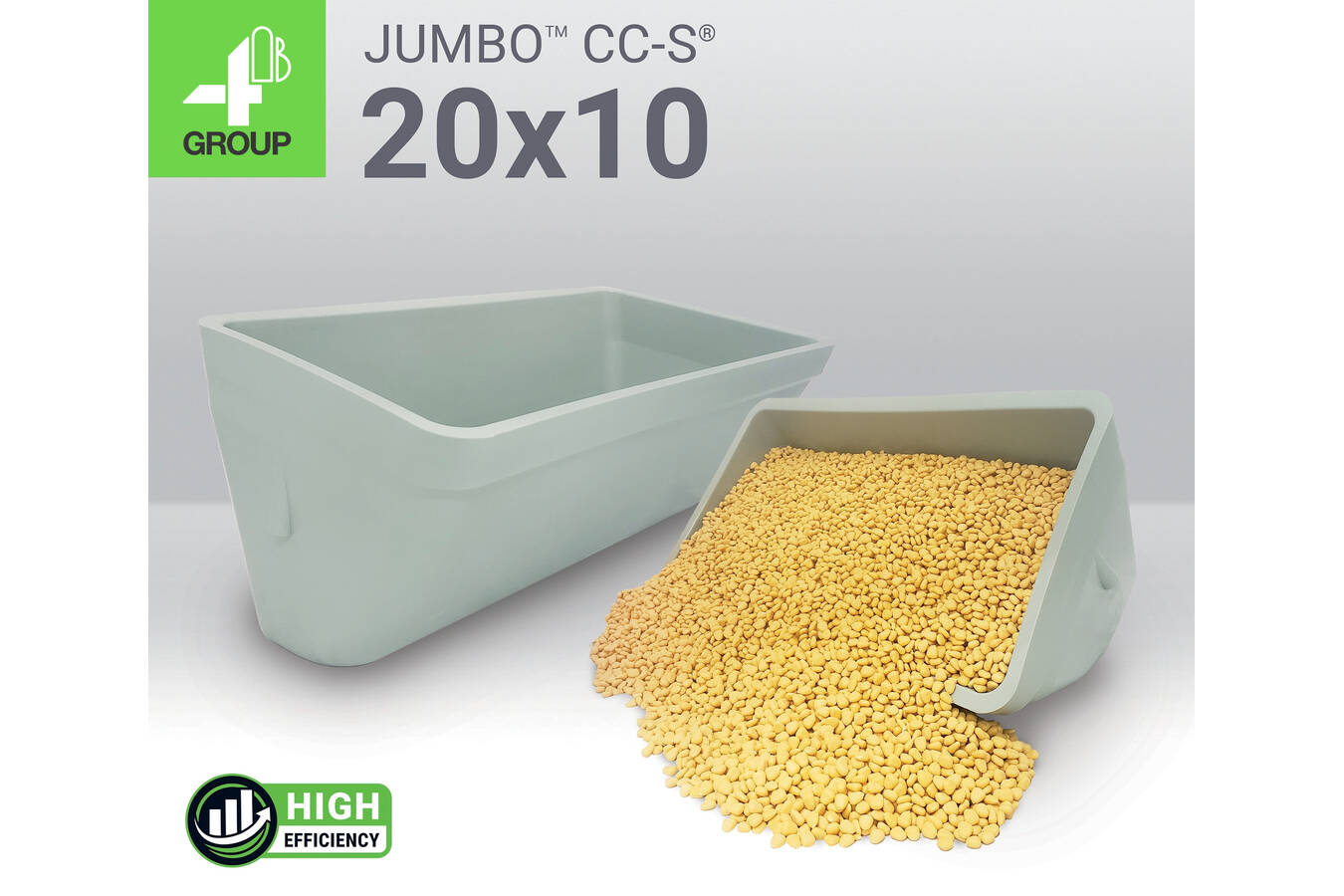 4B GROUP Expands Heavy Duty Jumbo Elevator Bucket Line The new 20x10 inch size addition offers even greater versatility and efficiency for a wide range of material handling applications.