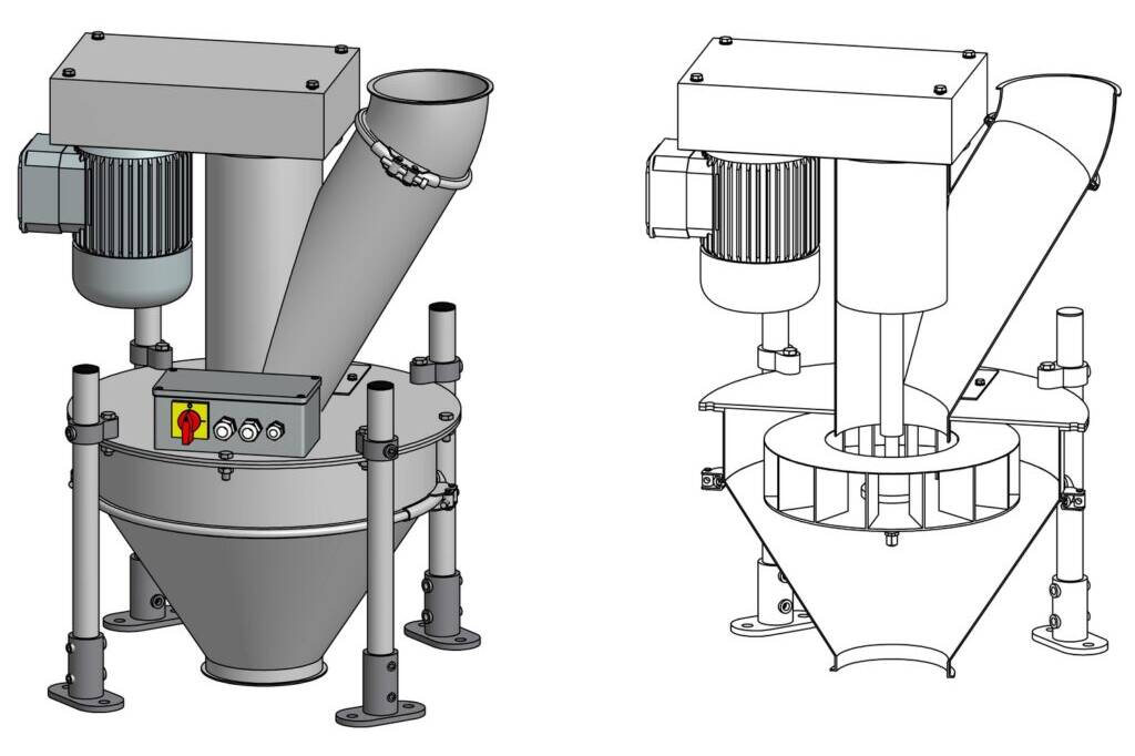 Rotor Weigher RC for continuous weighing or controlled dosage With the Rotor Weigher FRIEDRICH electronic a large number of poor flowing products can be measured, e.g. flour, shavings, chips, splints, powders, byproducts and bran.