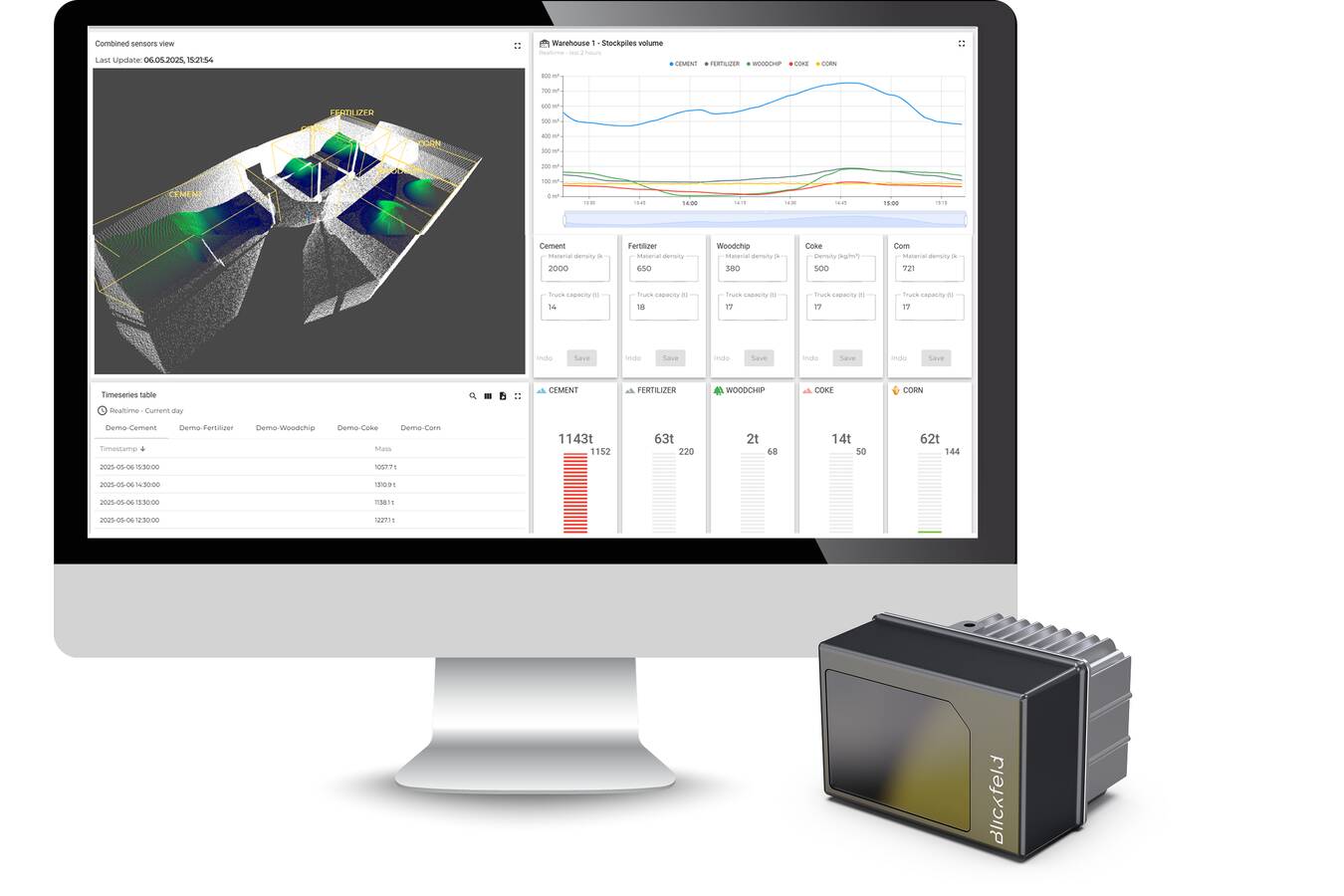 Blickfeld presents QbVolume: All-in-one solution for volume monitoring Blickfeld introduces QbVolume – the smart 3D LiDAR solution for precise volume monitoring, developed from customer projects: robust, maintenance-free, and flexible.