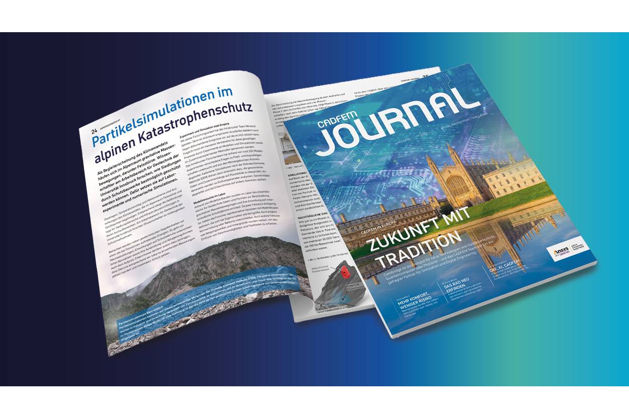 Simulation in all its facets: Discover it in the new CADFEM Journal The CADFEM Journal provides a wide range of insights into the world of simulation: practical applications, tips, industry news. Read it now for free.