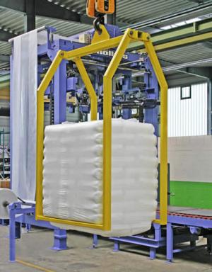 New at the Achema Eliminating load platforms and saving energy - New palletless unit loads are cold stretch wrapped