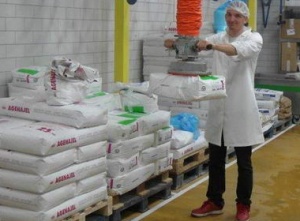 Handling of sacks in the food industry Handling of sacks in the food industry