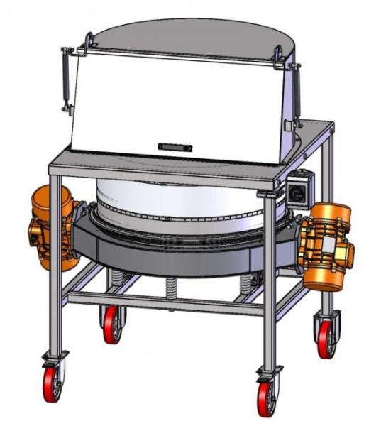 Special Version of the Vibrating Control Screener For sieving hand fed raw products from bag