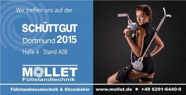 Welcome at MOLLET on our exhibition booth in hall 4 MOLLET Füllstandtechnik presents you interessting products and gives you 25,- Euros!