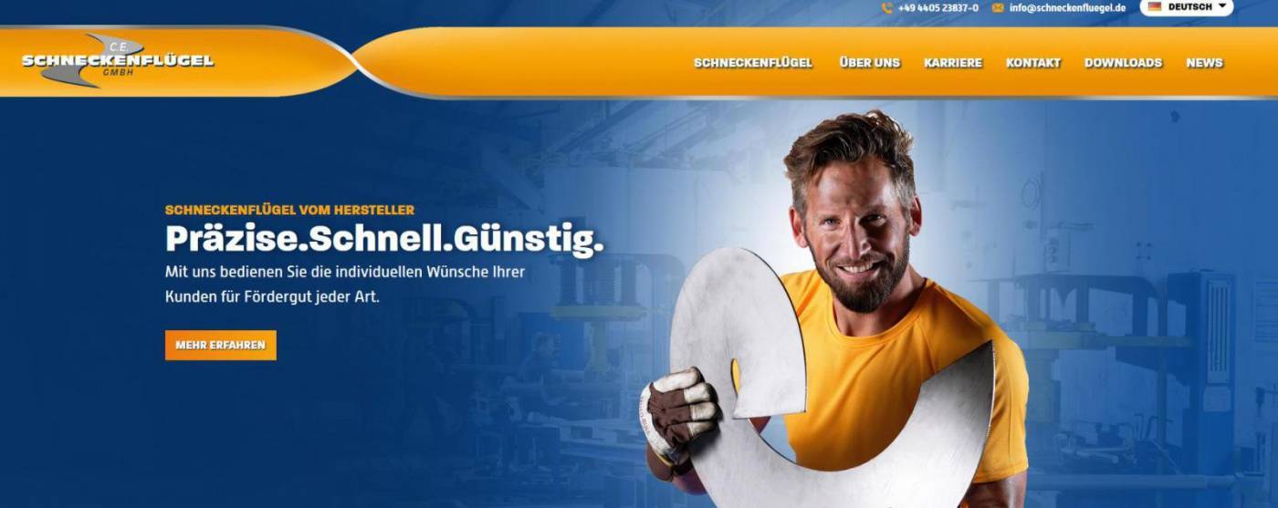 New homepage of C.E. Schneckenflügel GmbH 