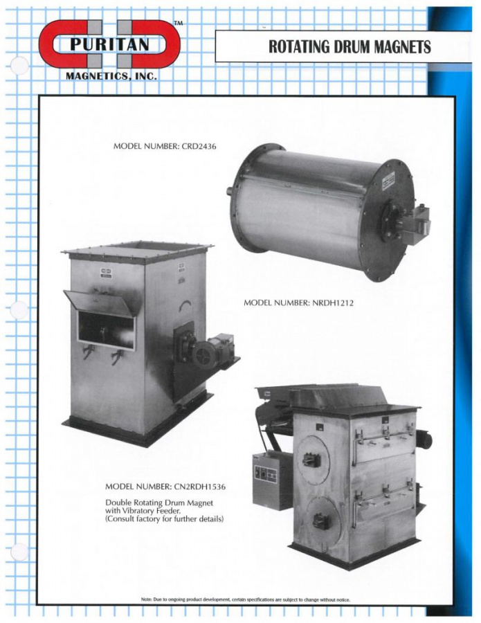 Rotating Drum Magnet & Housing Continuous Self-Cleaning magnet