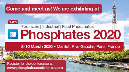 Screening solutions for fertilizers at the CRU Phosphates 2020 in Paris The most important annual meeting in the fertilizer, industrial phosphate and feed industries.