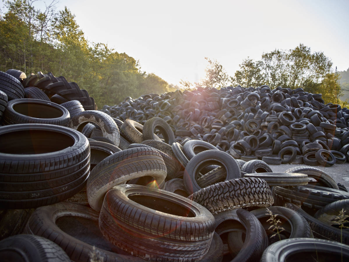 The plant recycles about ten million tyres per year. From the stockpile ...