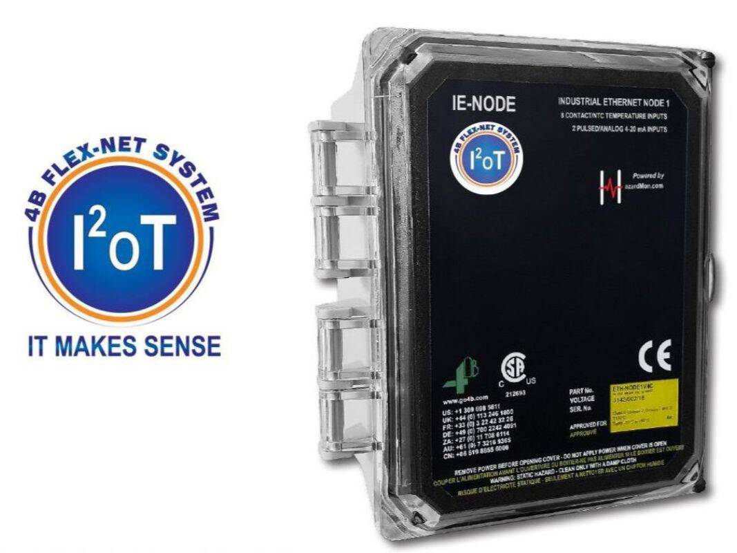 4B IE-Node – Remote Sensor Monitoring System Provides Sensor Data to PLC’s and Automation Systems