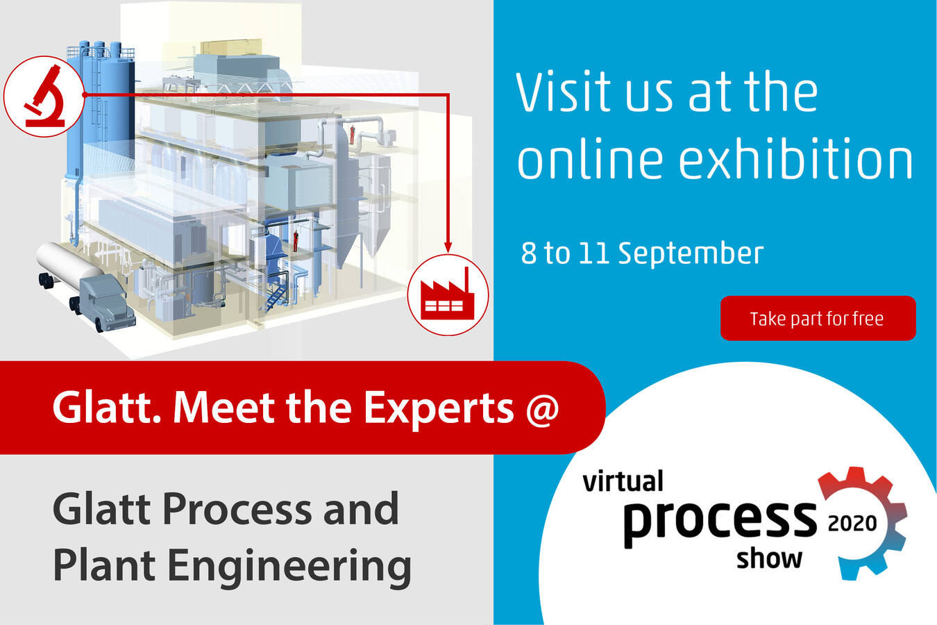 Complete supply chain from the product idea to production from one source Glatt Process and Plant Engineering @ Virtual Process Show 8-11- September 2020
