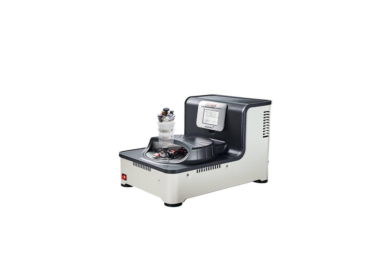 Planetary Micro Mill PULVERISETTE 7 premium line: nano grinding for small quantities in 2 grinding bowls of 20 ml to 80 ml volume