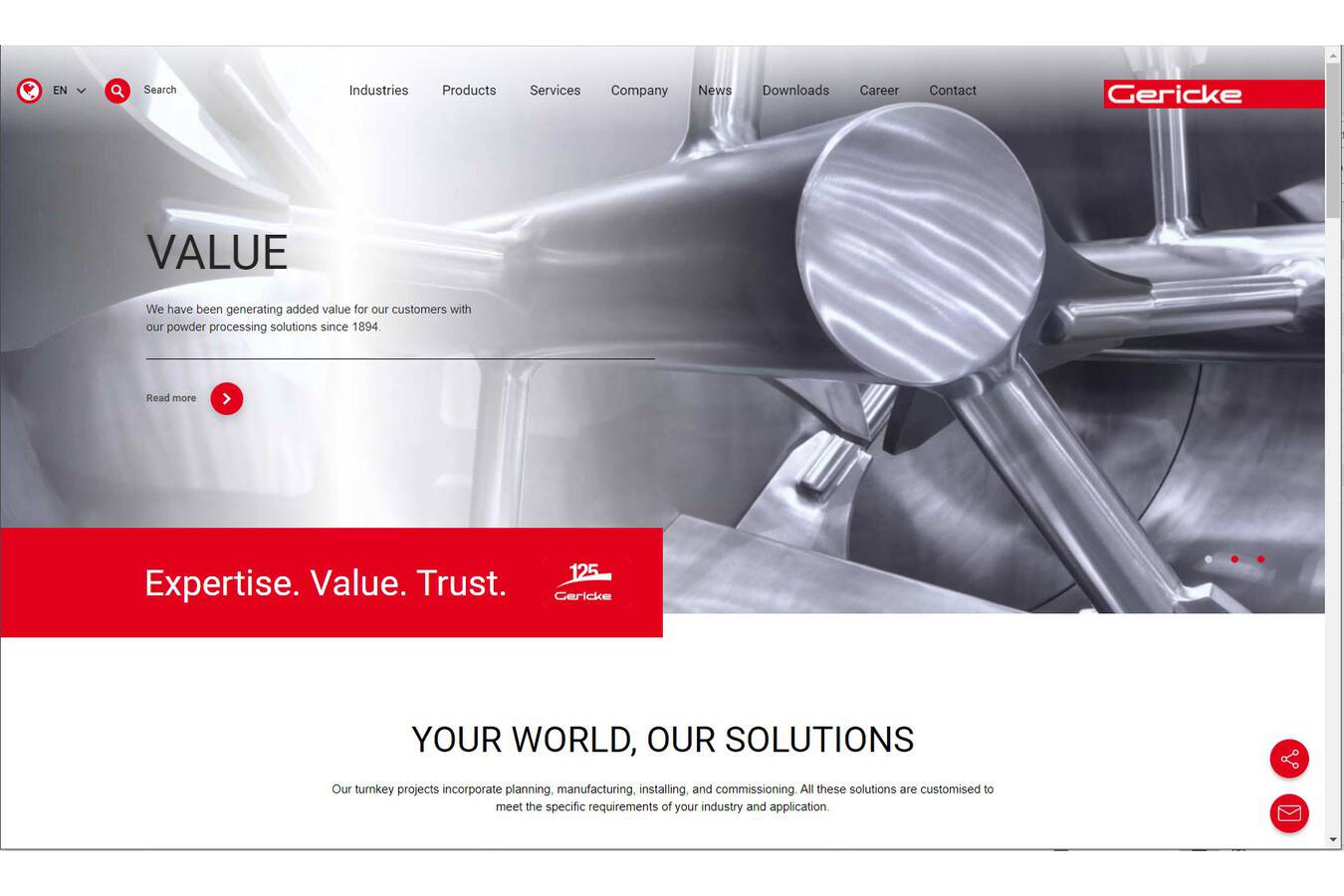 New Gericke Website – Powder and beyond With its new website, Gericke opens a big window into the world of powder processing, handling and services