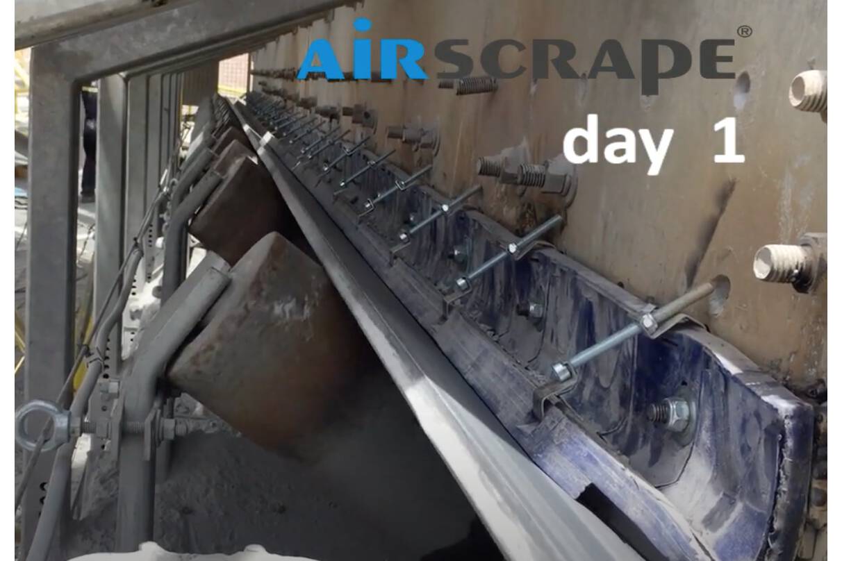 Peru first AirScrape test The new conveyor belt skirting, the AirScrape runs on high performance 12 months now. The mine confirmed and appreciate, the high cost savings and the clean dust free working places at the conveyor belts.