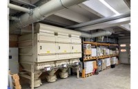 Central dedusting system for 11 extraction points