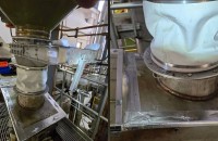 handcrank rollergate for pelletized organic fertilizer